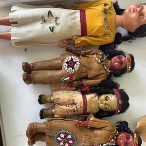 Handcrafted Native American-Inspired Doll Set - Multicolor